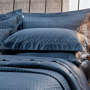 Roupa de Cama Casal King Dakar 400 Fios Egípcio 100% Algodão 04 Peças - Azul