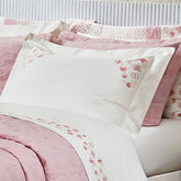 Roupa de Cama Casal Queen Clara 200 Fios 100% Algodão 04 Peças - Palha / Rosa