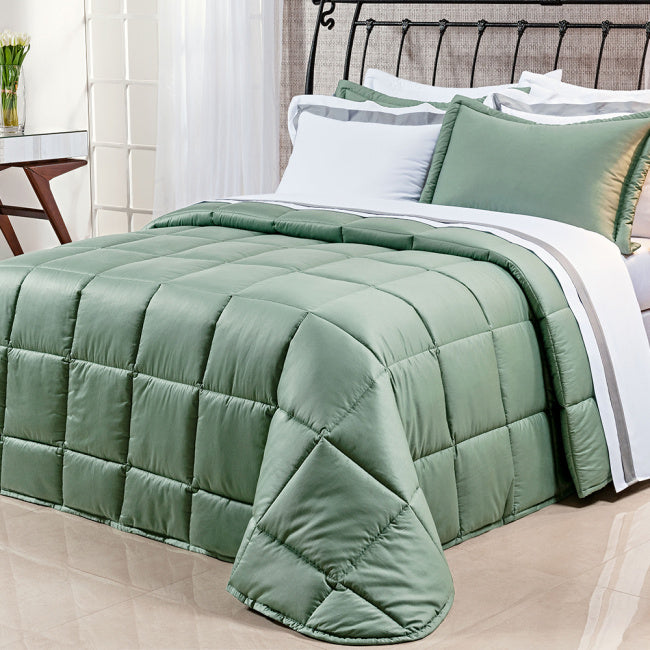 Edredom Casal Queen Pádua Tecido 400 Fios Egípcio 100% Algodão 03 Peças - Verde