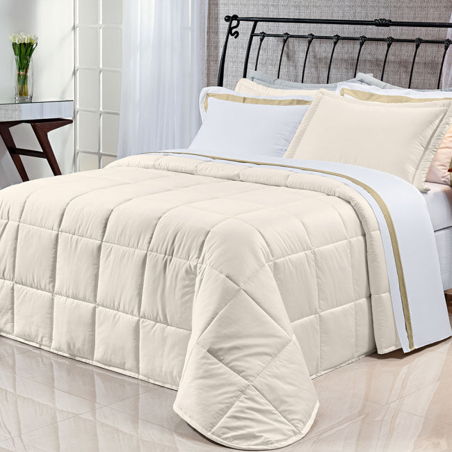 Edredom Casal King Pádua Tecido 400 Fios Egípcio 100% Algodão 03 Peças - Palha