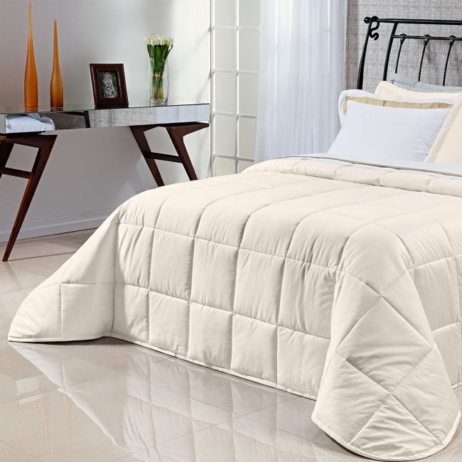 Edredom Casal Queen Pádua Tecido 400 Fios Egípcio 100% Algodão 03 Peças - Palha