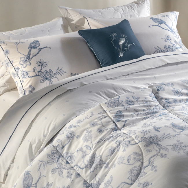 Edredom Queen Mivy 200 Fios 100% Algodão Dupla Face Tratamento Termobond Fios Penteado 2,60m x 2,40m 01 Peça - Estampado