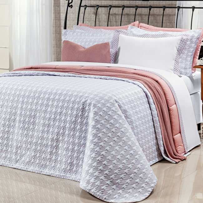 Cobre Leito Solteiro Versilia Tecido 400 Fios Egípcio 02 Peças - Branco / Nude