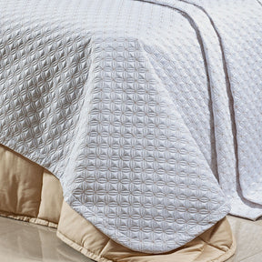 Cobre Leito Casal King Torino Tecido 400 Fios Egípcio 03 Peças - Branco / Dourado