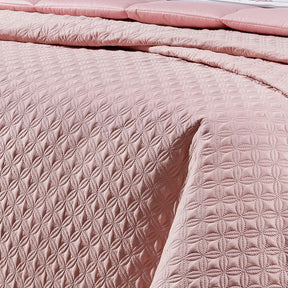 Cobre Leito Casal Super King Torino Tecido 400 Fios Egípcio 03 Peças - Rosa Chá