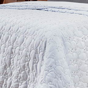 Cobre Leito Super King Bordado Bouti Dupla Face Percal 400 Fios 3,15m x 2,70m 03 Peças - Branco