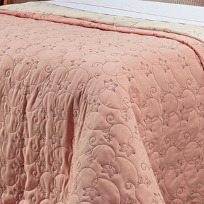 Cobre Leito Super King Bordado Bouti Dupla Face Percal 400 Fios 3,15m x 2,70m 03 Peças - Rosê